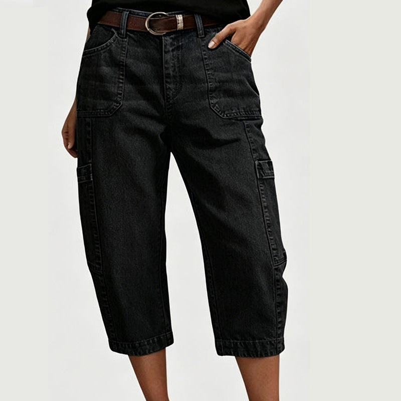 Isadella — Legere Stretch-Jeans im Cropped-Design