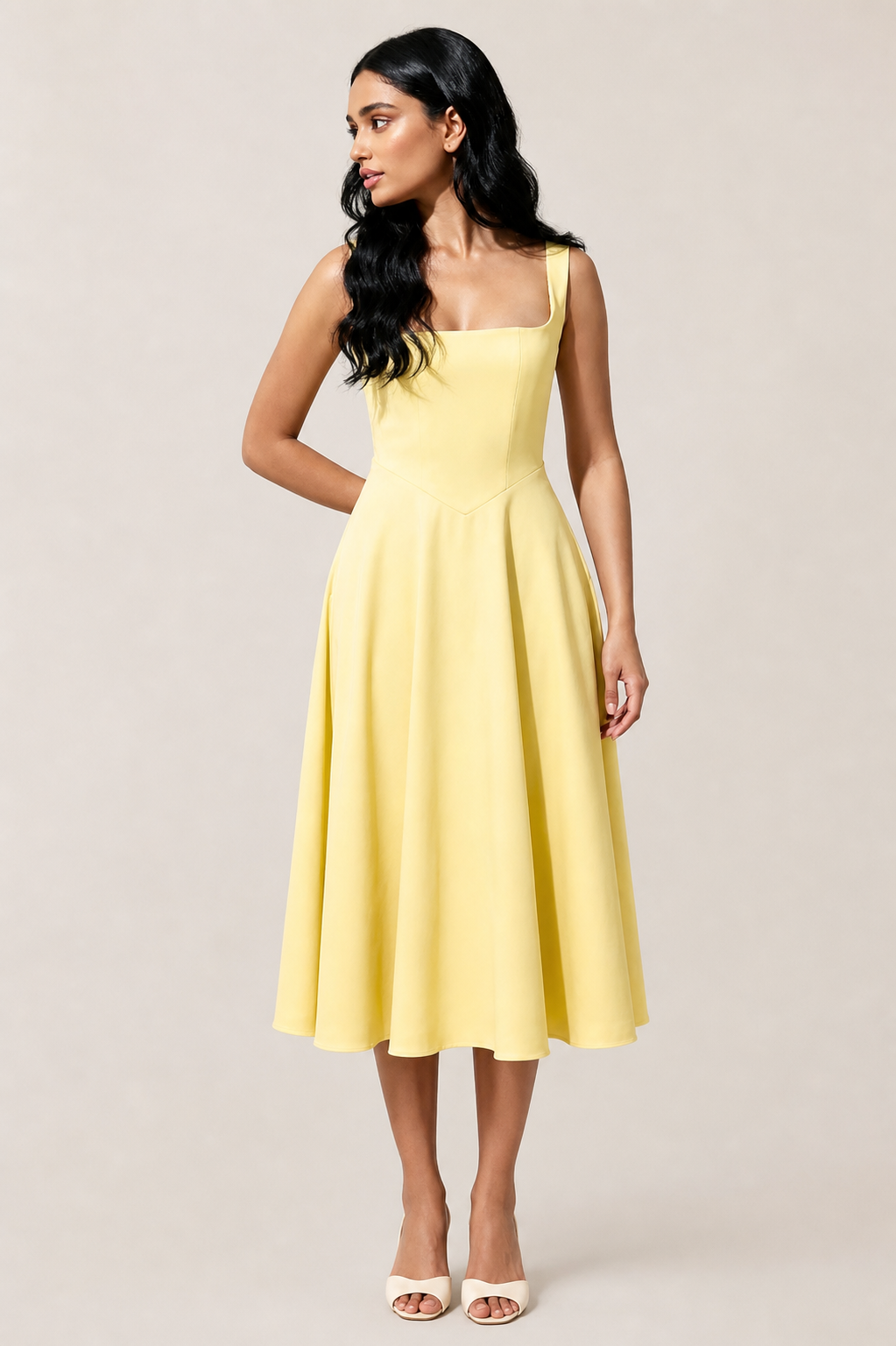 Gracen — Damen Fließendes Midi-Kleid