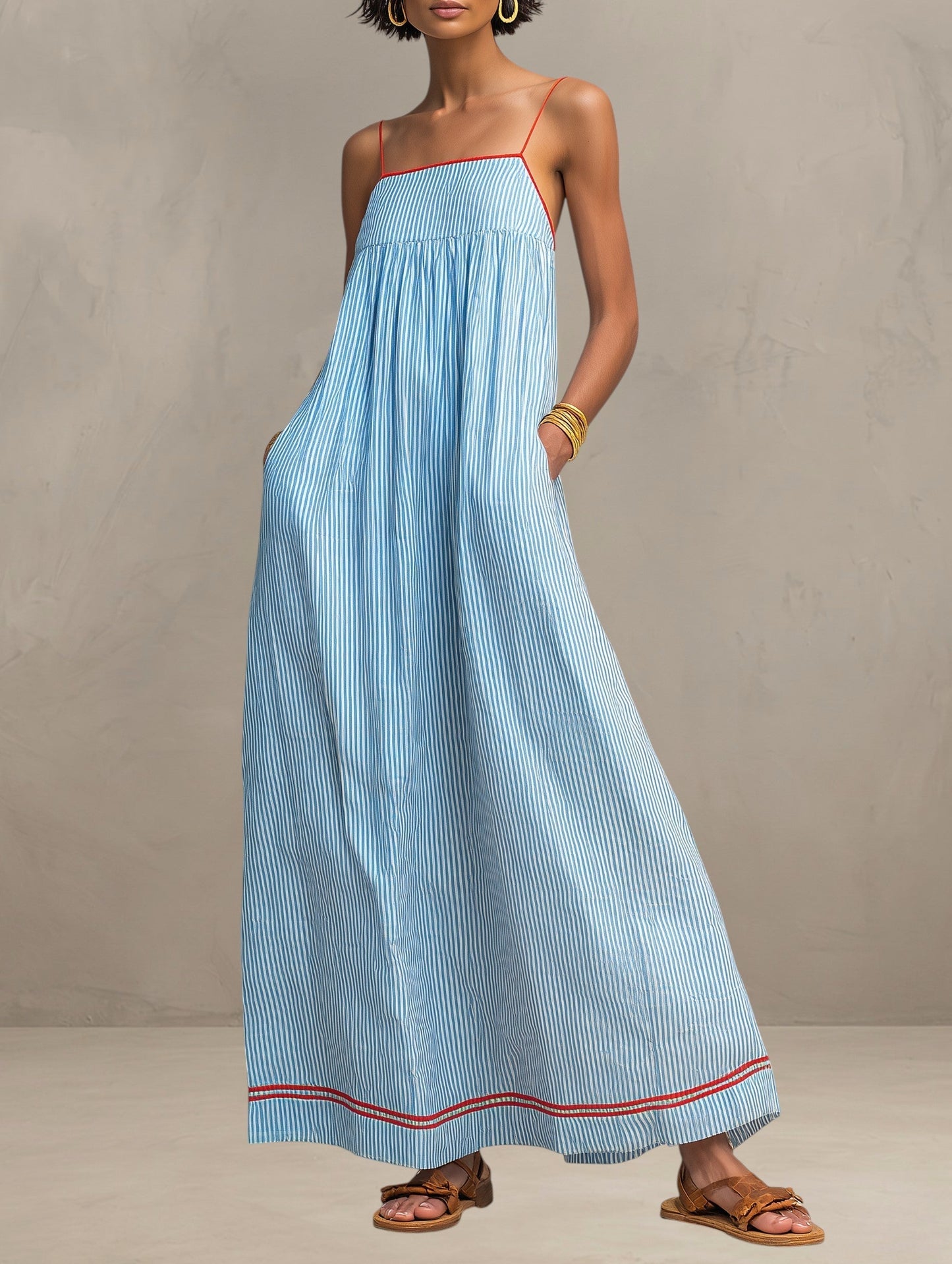 Pamela — Fließendes Atmungsaktives Maxikleid