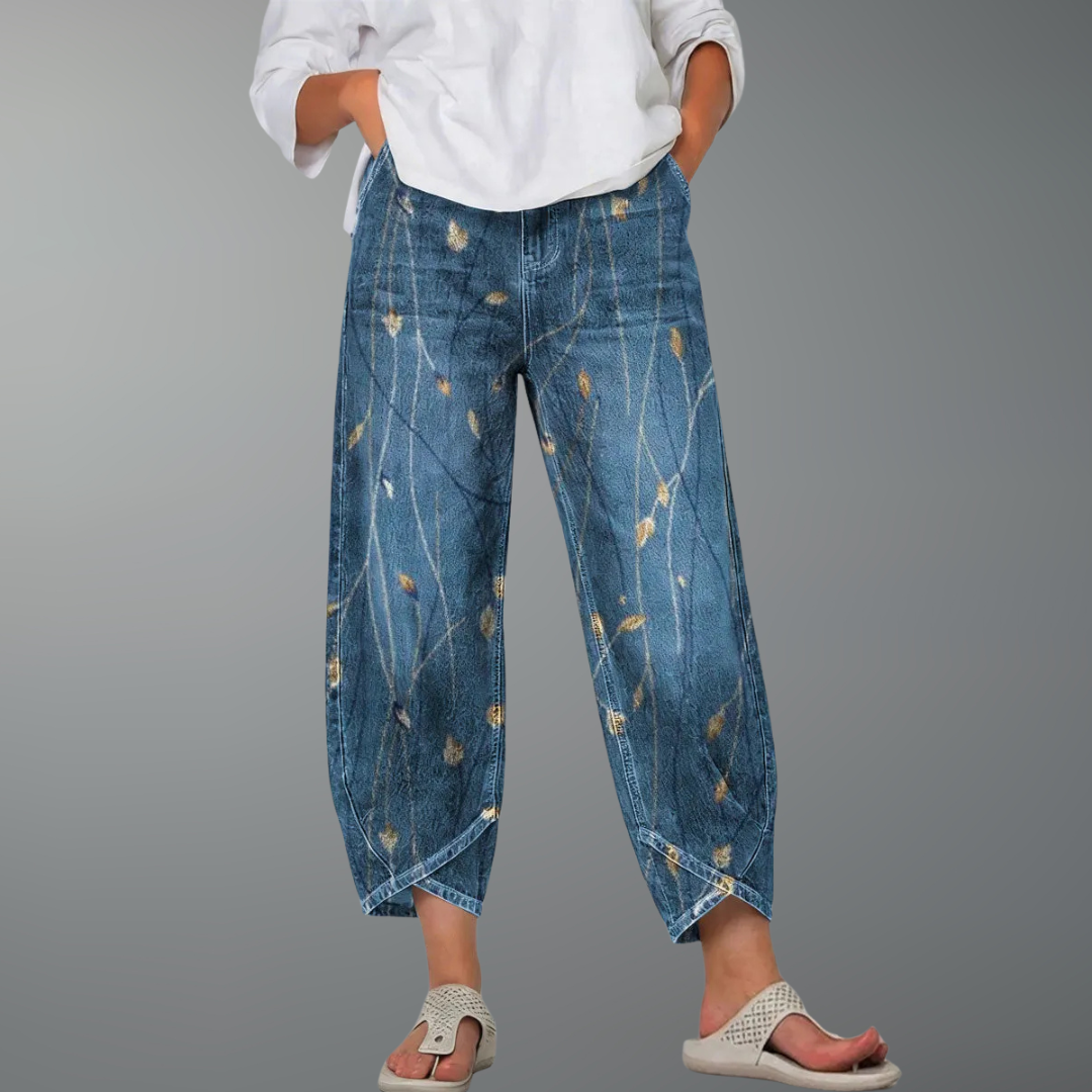 Delvène – Knöchelhohe Jeans mit Herzprint