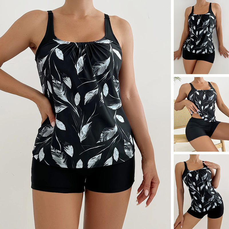 Marbella — Bedruckter Tankini mit Bauchkontrolle-Shorts