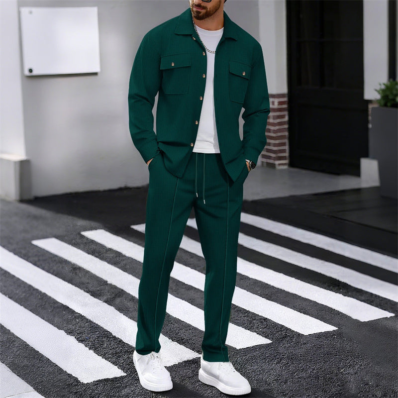 Maison — Waffelstrick Arbeitsjacke & Hosen Set