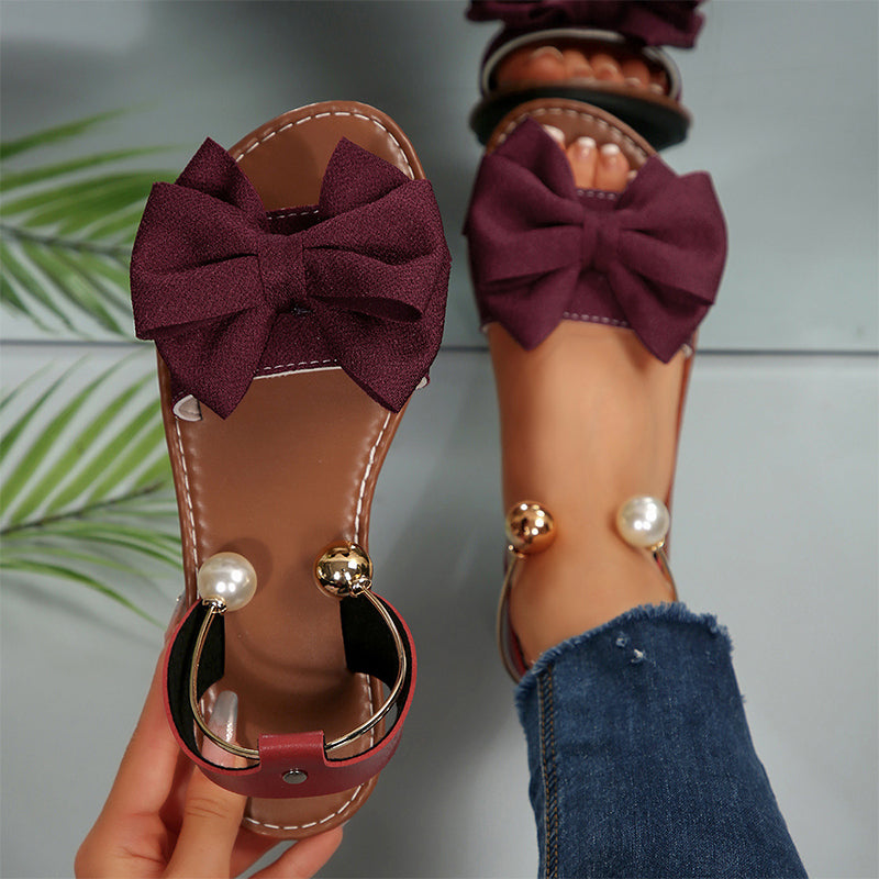 Perlette — Sandalen mit Perlen-Schleife