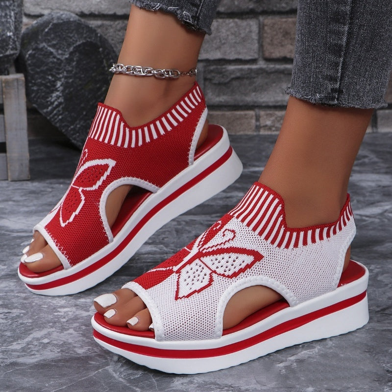 Serrano — Peep-Toe Plattformsandalen mit Mesh-Obermaterial