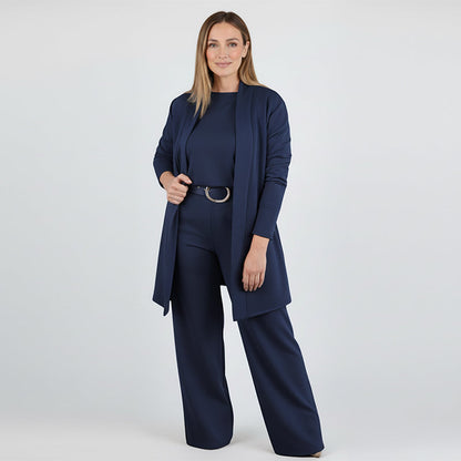 Teressa — Langer Cardigan 3-Teiliges Set