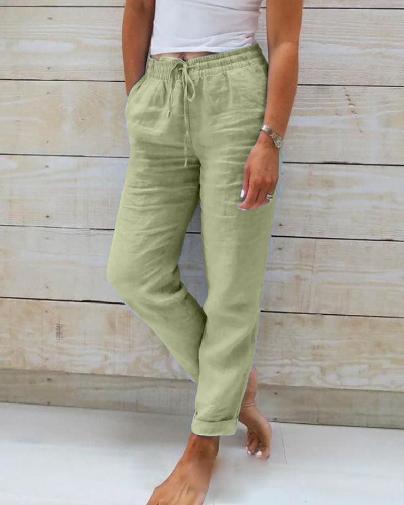Fairholt — Atmungsaktive Leinen-Stretch-Hose, Gerades Bein