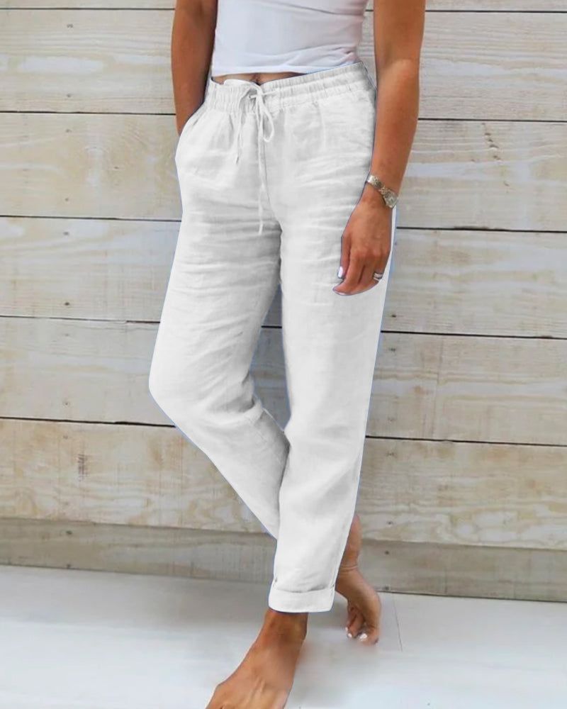 Fairholt — Atmungsaktive Leinen-Stretch-Hose, Gerades Bein