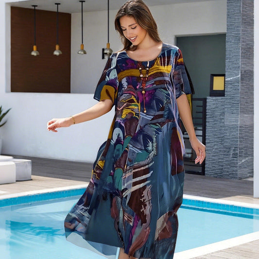 Tropicelle — Fließendes tropisches Maxikleid