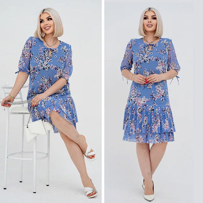 Vivalise — Plissiertes Elegantes Kleid mit Langen Ärmeln