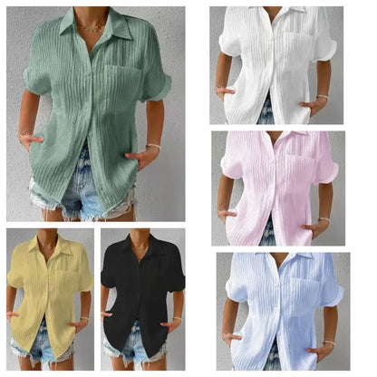 Céline — Bluse mit Hemdkragen und Knopfleiste in lockerer Passform