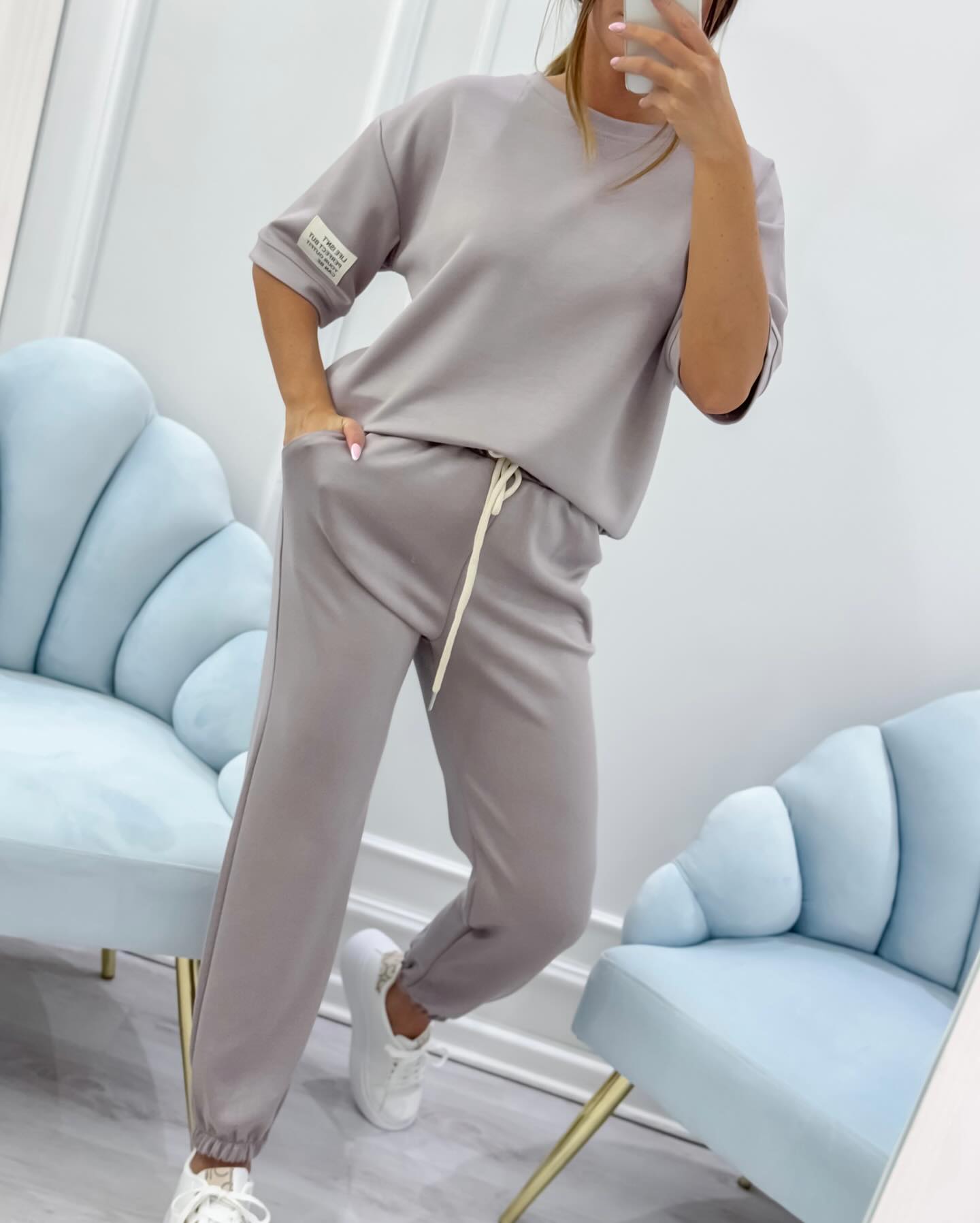 Tessara  —  Damen Relaxed Solid Top & Weite Hose Set