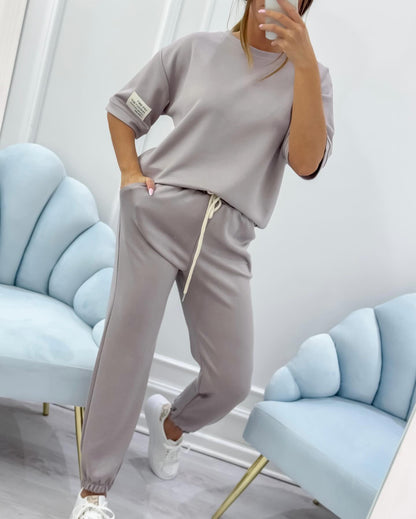 Tessara  —  Damen Relaxed Solid Top & Weite Hose Set