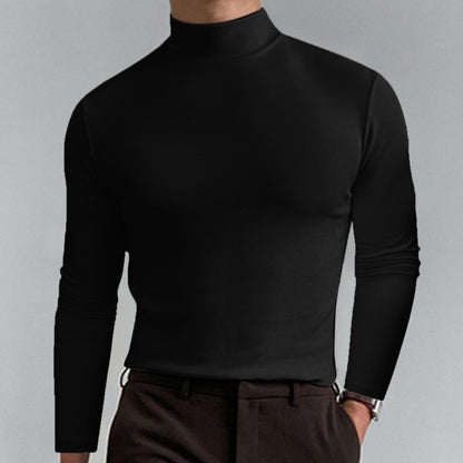 Marden — Hochkragen Slim-Fit Langarm-T-Shirt