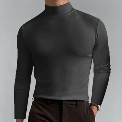 Marden — Hochkragen Slim-Fit Langarm-T-Shirt