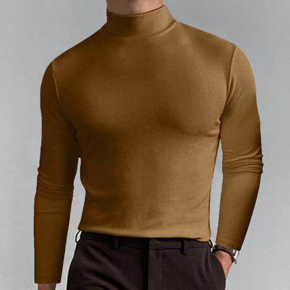 Marden — Hochkragen Slim-Fit Langarm-T-Shirt