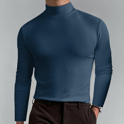 Marden — Hochkragen Slim-Fit Langarm-T-Shirt