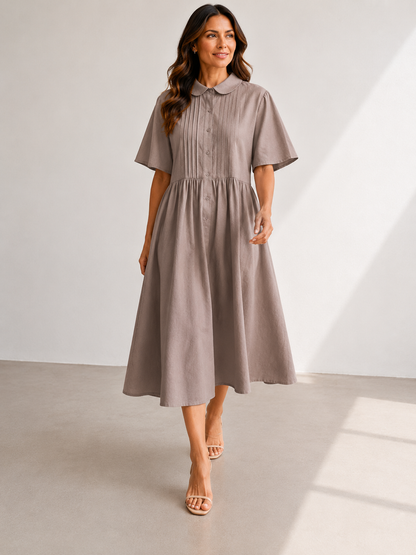 Lysandra — Fluides Baumwollhemdkleid