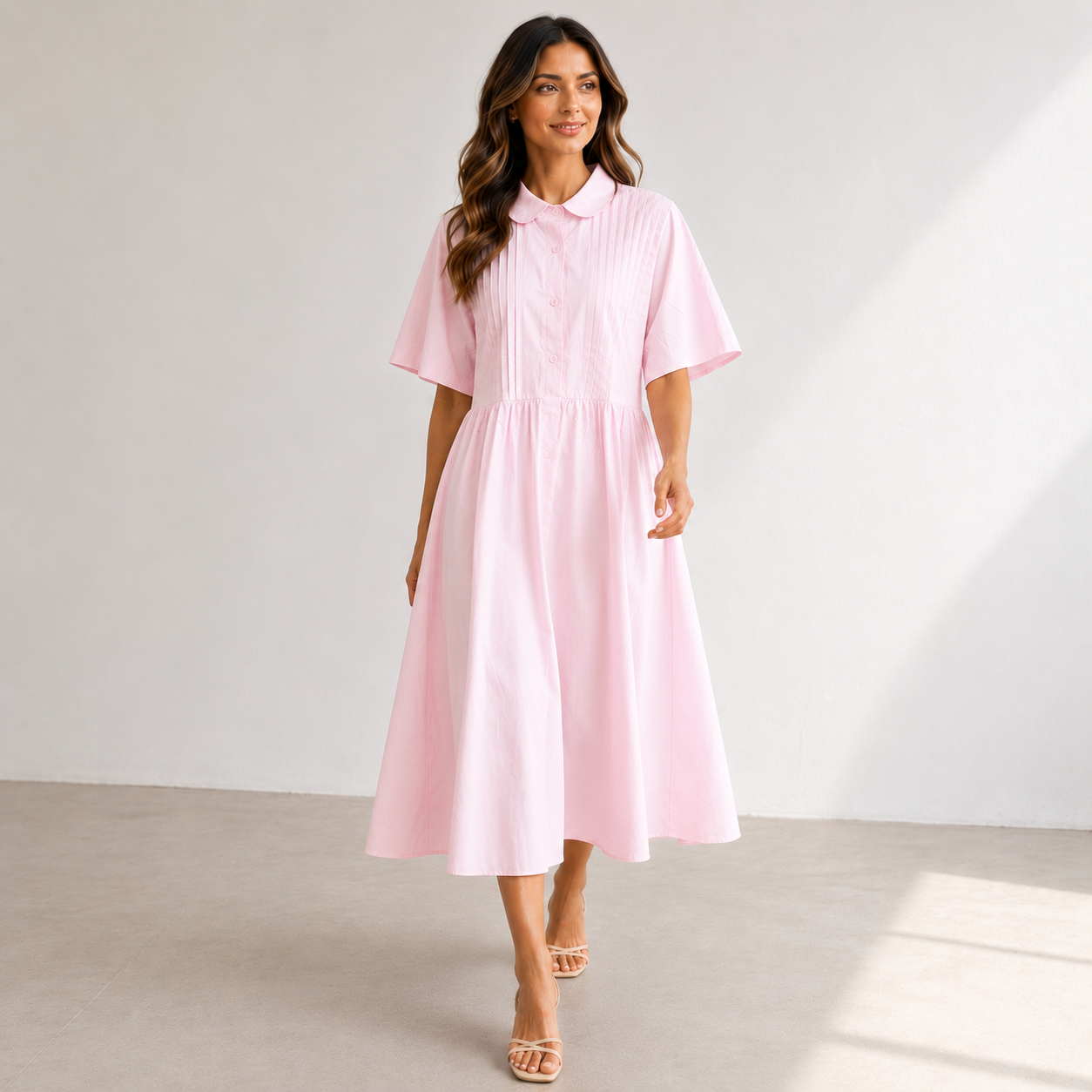 Lysandra — Fluides Baumwollhemdkleid