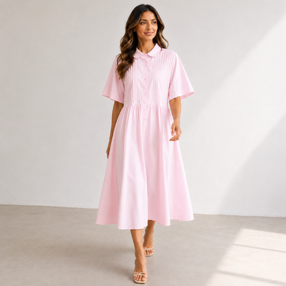 Lysandra — Fluides Baumwollhemdkleid