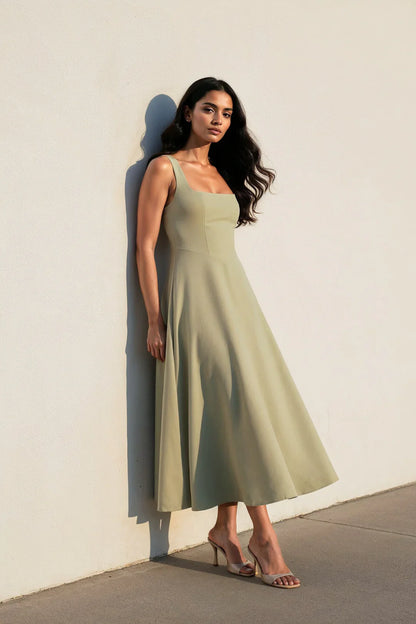 Gracen — Damen Fließendes Midi-Kleid