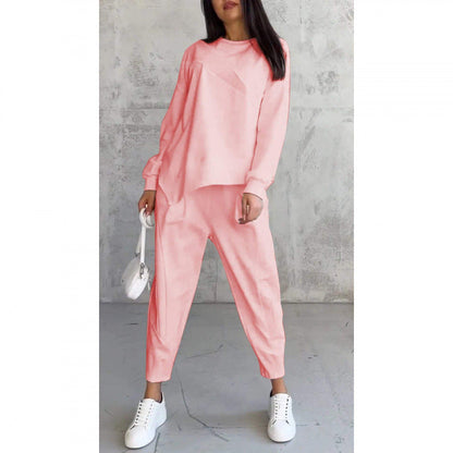 Noemi — Asymmetrisches Saum Sweatshirt & Hose Lounge Set