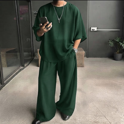 Marchevio — Zweiteiliges T-Shirt & Weite-Hosen-Set