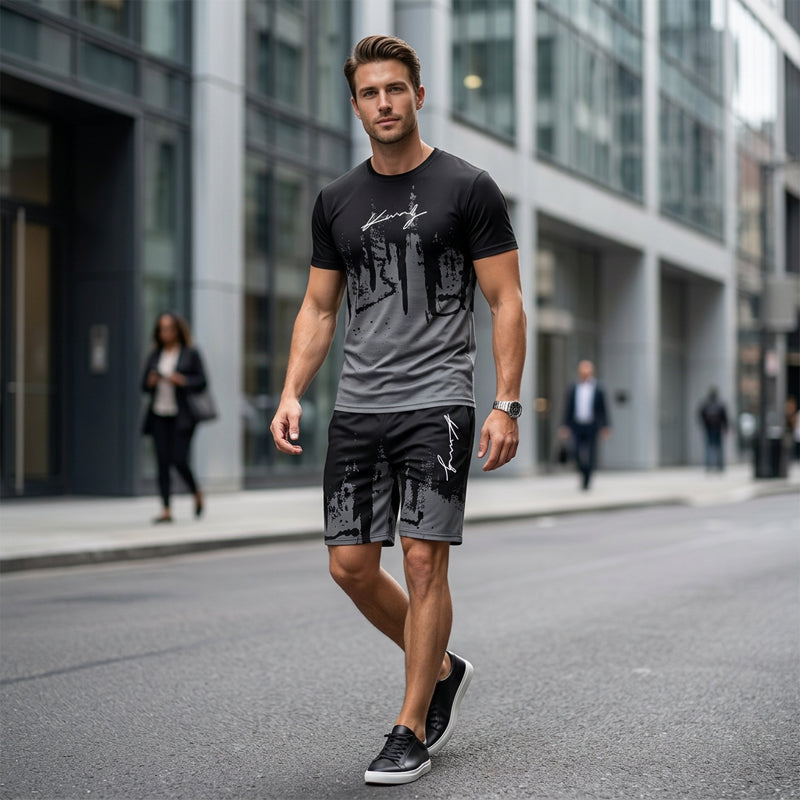 Kaldor — Grafikdruck T-Shirt & Shorts Set
