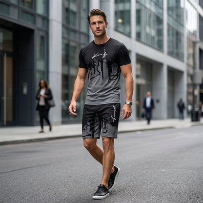 Kaldor — Grafikdruck T-Shirt & Shorts Set