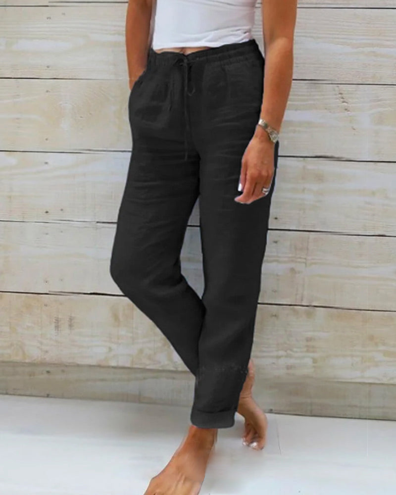 Fairholt — Atmungsaktive Leinen-Stretch-Hose, Gerades Bein