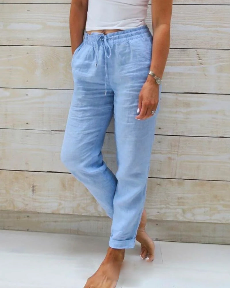 Fairholt — Atmungsaktive Leinen-Stretch-Hose, Gerades Bein