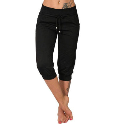 Luvène — Capri Jogger mit Kordelzug und Taschen