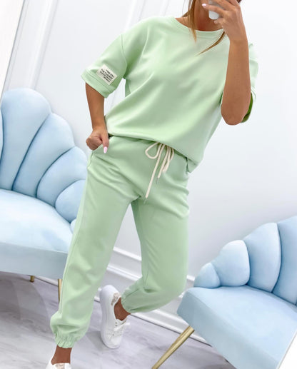 Tessara  —  Damen Relaxed Solid Top & Weite Hose Set