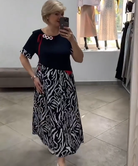 Vérane — Chic Zebra-Patchwork-Kleid
