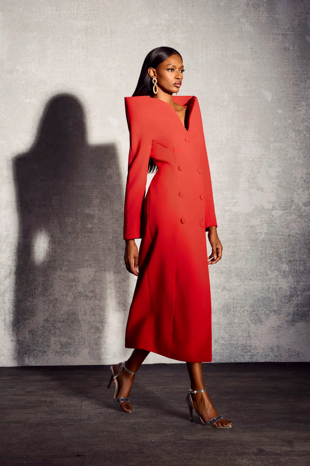 Audrey - Doppelreihiger Blazer-Kleid mit skulptiertem Kragen