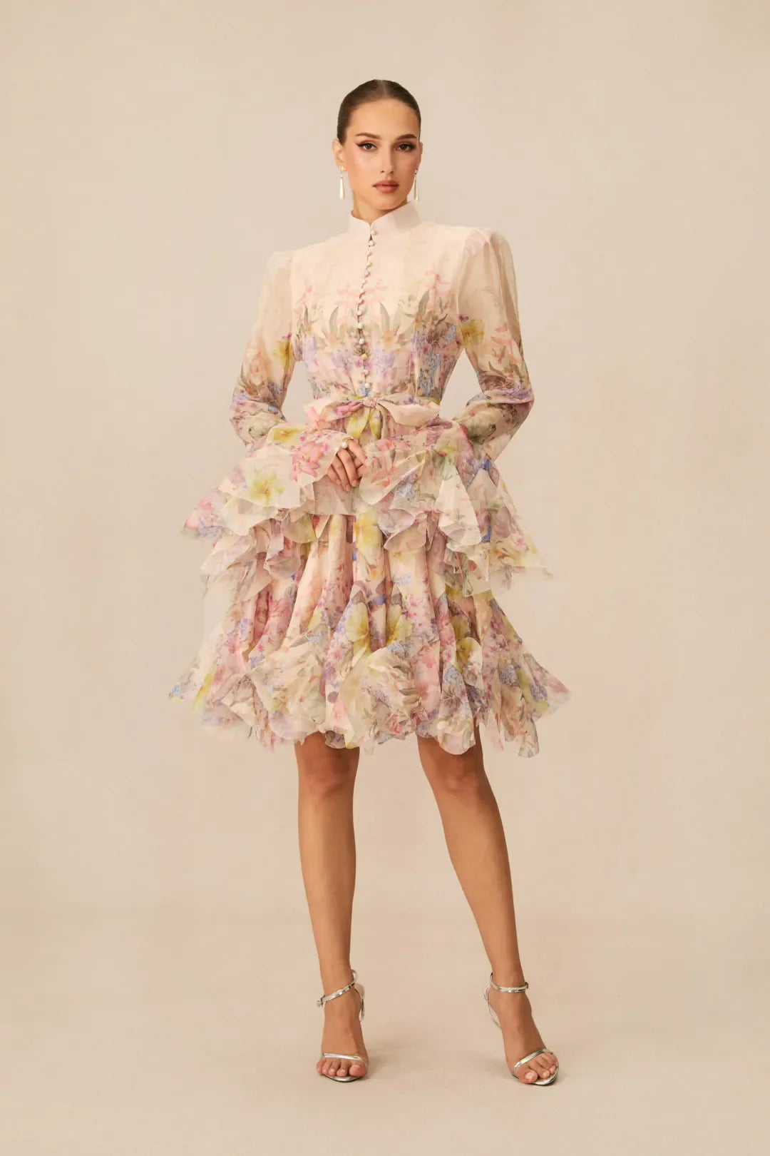 Lana — Floral Print Flared Mini Dress