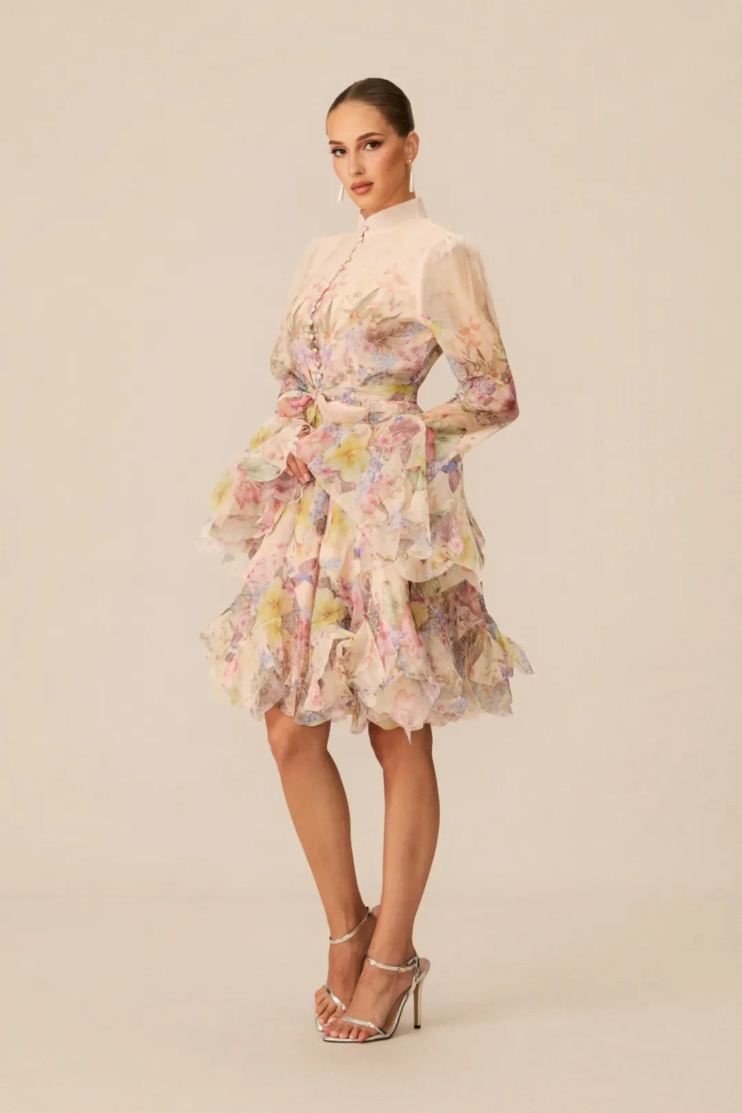 Lana — Floral Print Flared Mini Dress