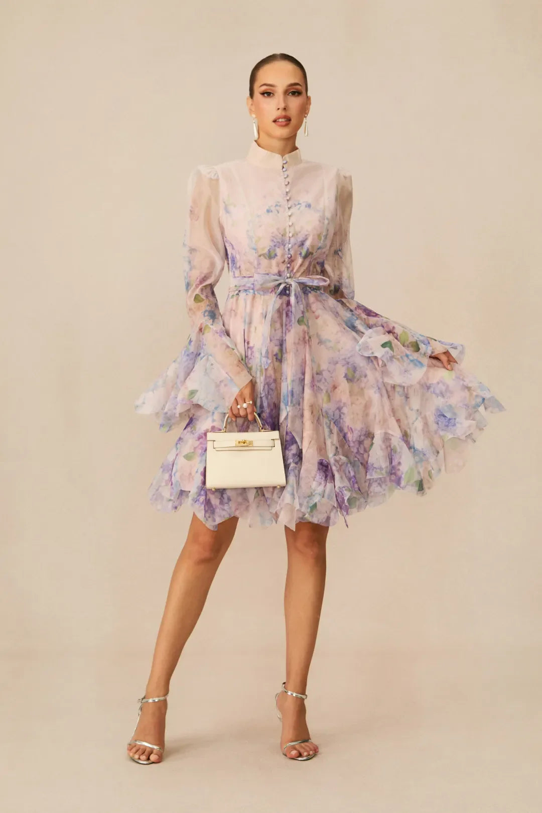 Lana — Floral Print Flared Mini Dress