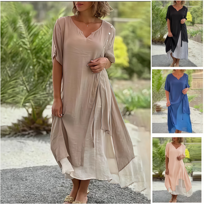 Aveline — V-Ausschnitt Maxikleid
