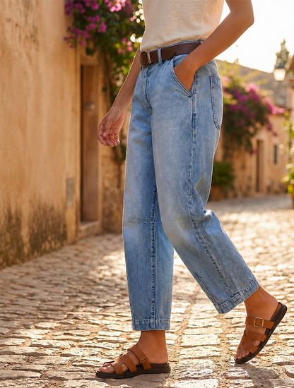 Vaudreau — Vintage-Waschung Verkürzte Jeans