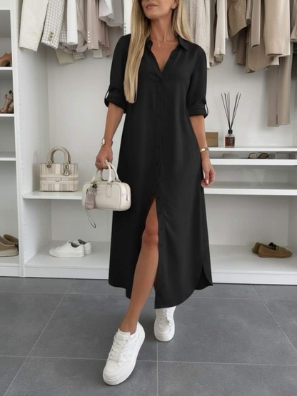 Odalys — Übergroßes Hemdblusenkleid aus Baumwollmischung
