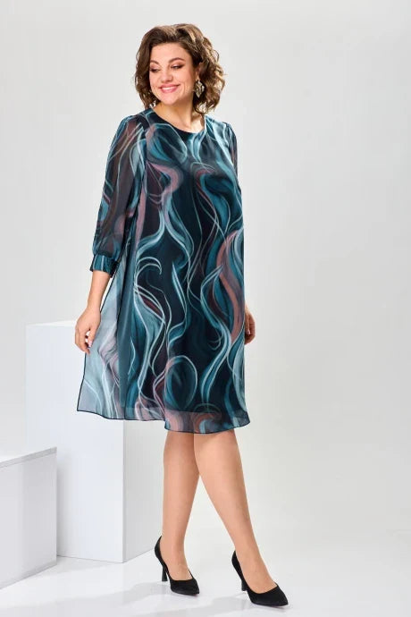 Tessori — Entspanntes Baumwollmischung Midi-Kleid