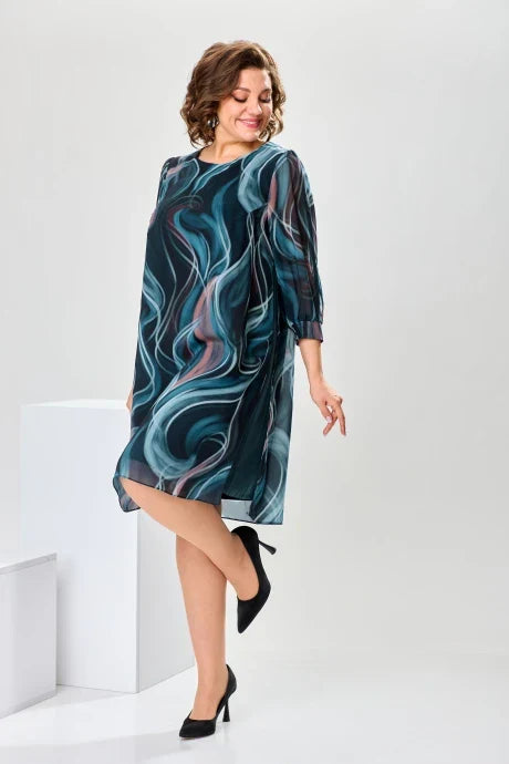 Tessori — Entspanntes Baumwollmischung Midi-Kleid
