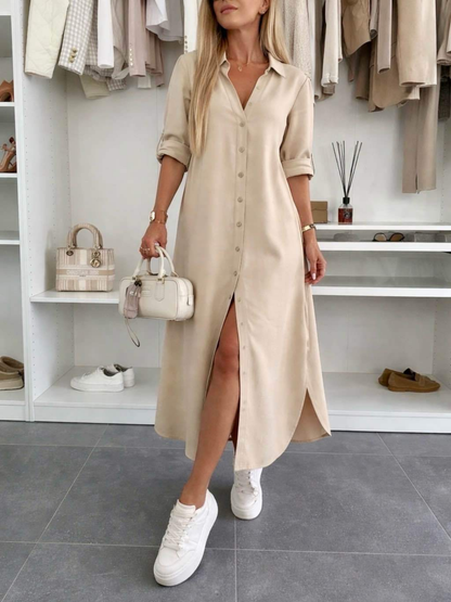 Odalys — Übergroßes Hemdblusenkleid aus Baumwollmischung