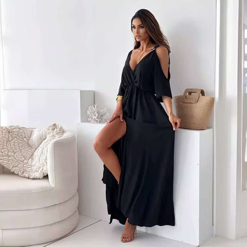 Velvara — Silhouette Hochtailliertes Maxikleid