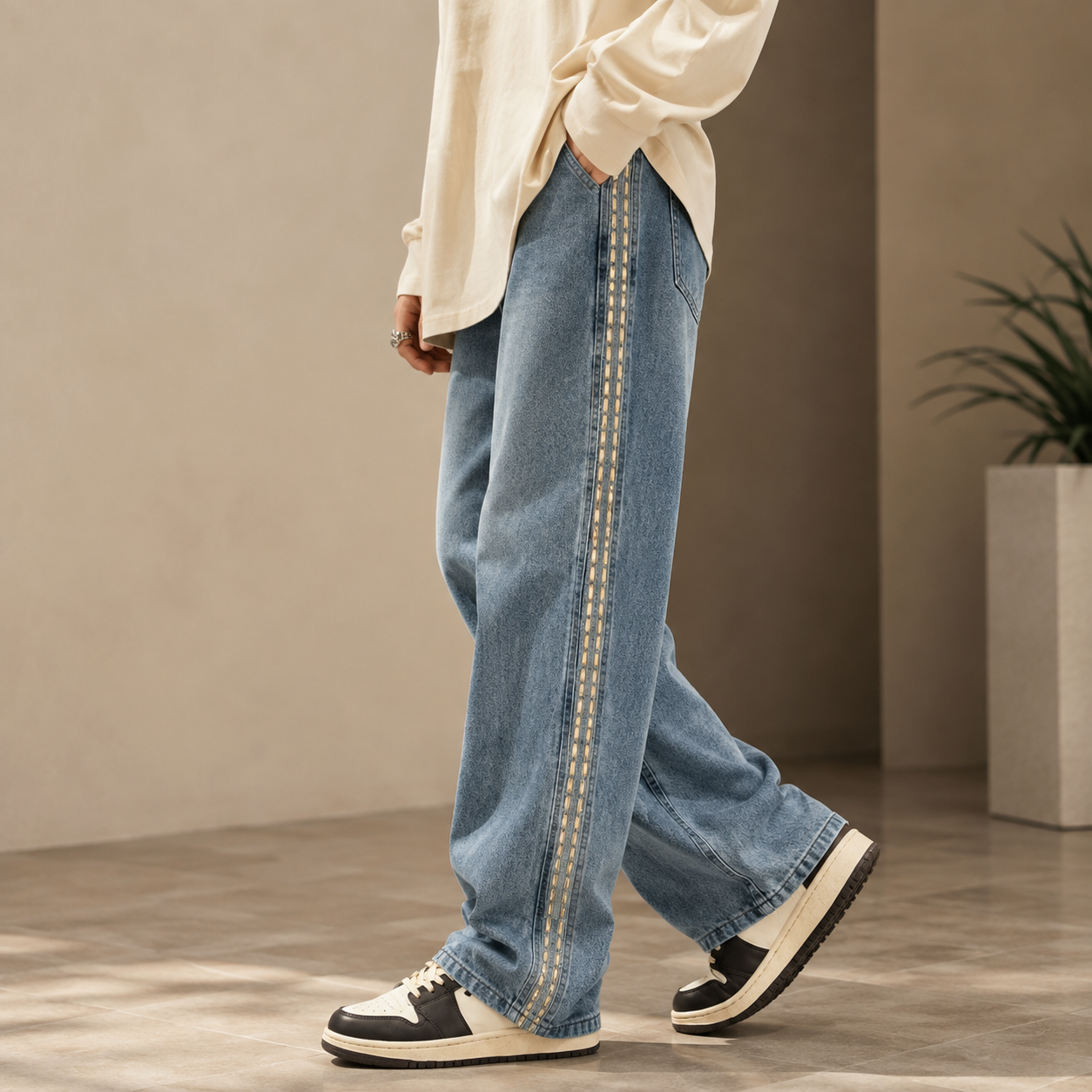 Théorem — Weite Gerade Jeans für Herren