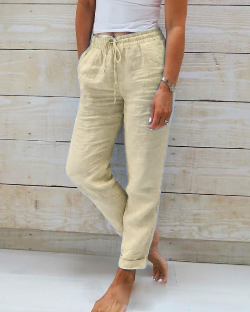 Fairholt — Atmungsaktive Leinen-Stretch-Hose, Gerades Bein