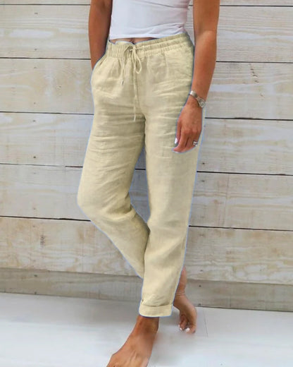 Fairholt — Atmungsaktive Leinen-Stretch-Hose, Gerades Bein