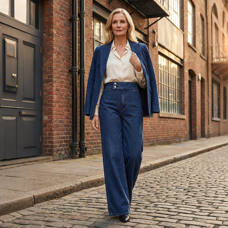 Largève — Hochtaillierte Weite Denim-Jeans