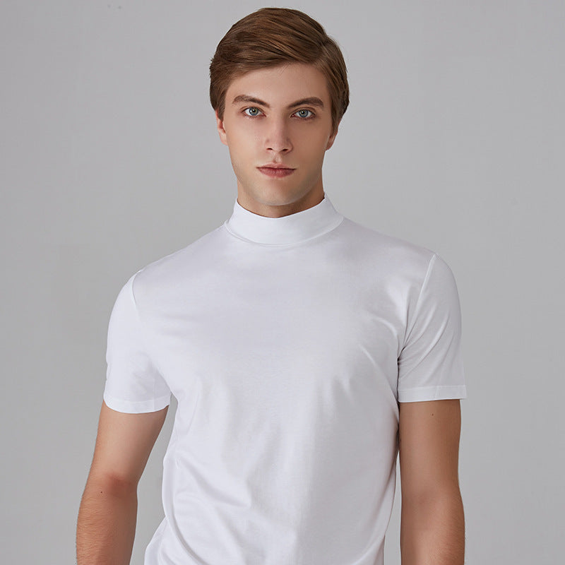 Vorenzo — Slim Fit Herren T-Shirt mit Stehkragen