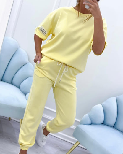 Tessara  —  Damen Relaxed Solid Top & Weite Hose Set